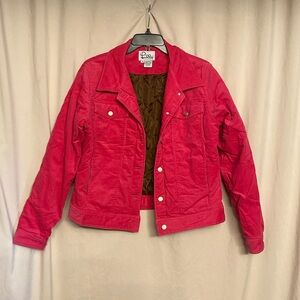 Lilly Pulitzer Corduroy Puffer Jacket, Size M, Color Hot Pink